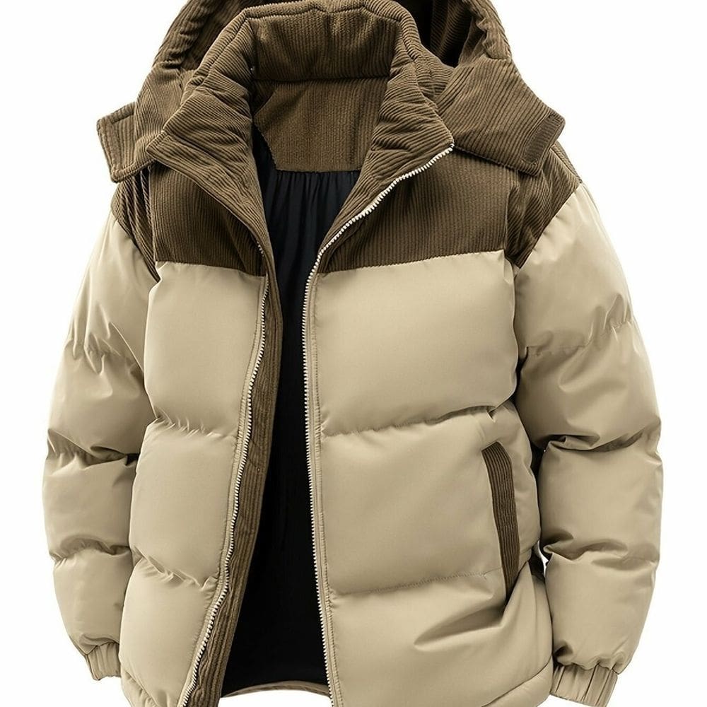 Jaqueta Masculina de Inverno com Capuz e Bolsos ElaShopp