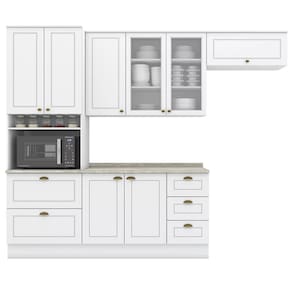 Cozinha Modulada 5 Pecas 272 cm CE171 Americana Branco Calcare Henn