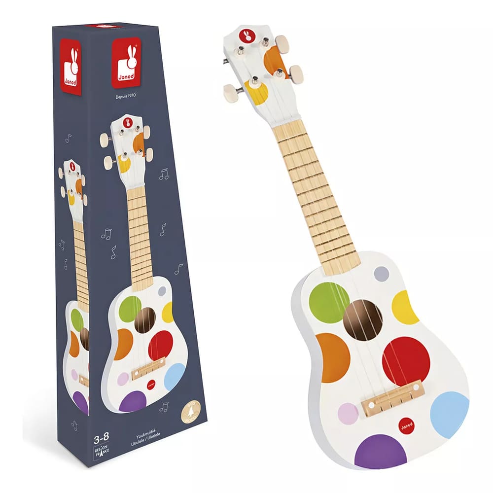 Meu Primeiro Violão Branco Confetti Instrumento Musical Infantil - Janod
