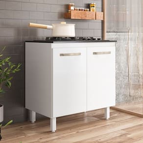 Balcão Para Cooktop 02 Portas Branco Nicioli