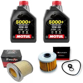Kit Troca Óleo Moto 2L Motul 5000+ 10W30 4T 1L 655 + Filtro Óleo + Filtro Ar Cb300r 2009 Ate 2015