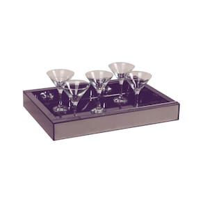 Bandeja Grande Fumê Espelhada Luxo 60X35