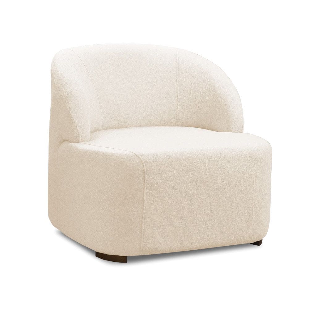 Poltrona Decorativa Orgânica para Sala Diully Bouclê Bege E03 - D`Rossi