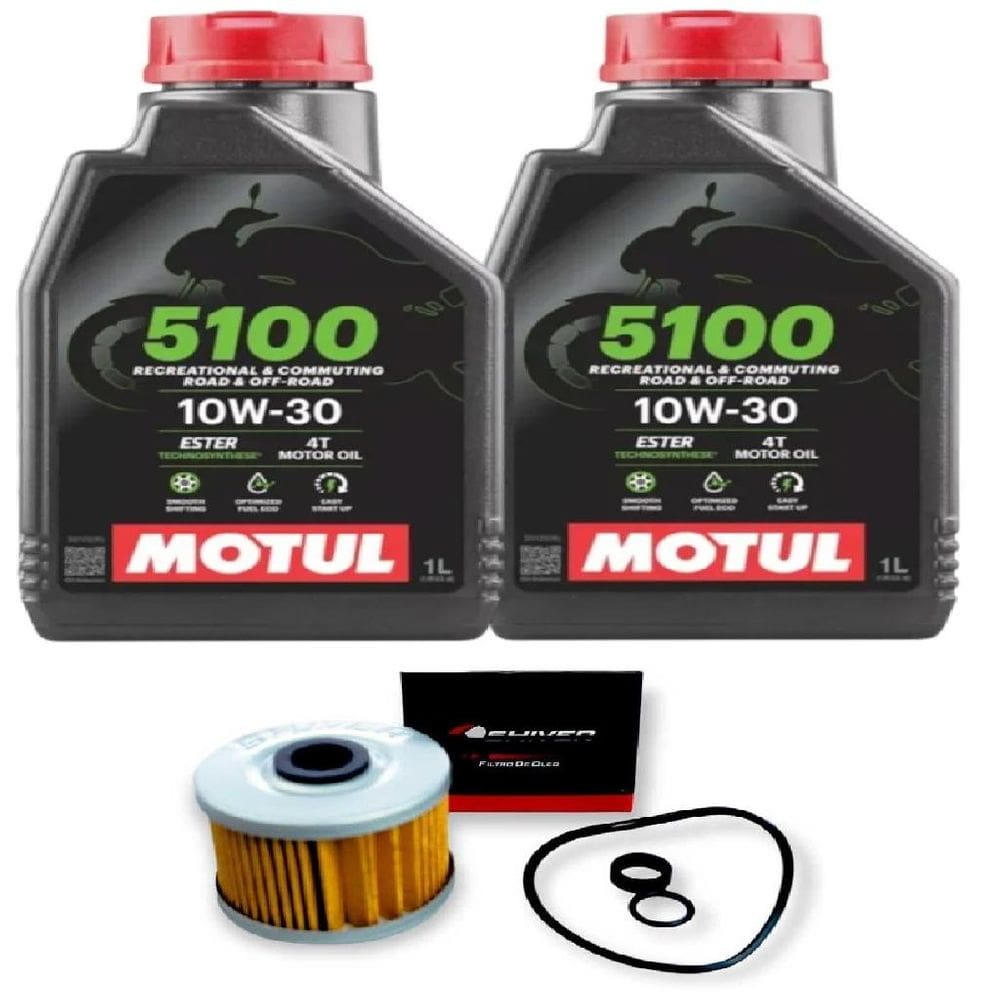 KIT 2L ÓLEO MOTUL 5100 10W30 4T HONDA CBR 250R CB300 CB300f Twister XRE300 CB TWISTER 250 2016 ATÉ 2022 + FILTRO OLEO