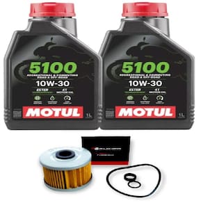 KIT 2L ÓLEO MOTUL 5100 10W30 4T HONDA CBR 250R CB300 CB300f Twister XRE300 CB TWISTER 250 2016 ATÉ 2022 + FILTRO OLEO
