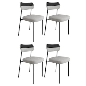 Kit 4 Cadeiras Estofadas Milli Corano-linho A14 Preto-cinza - Mpozenato