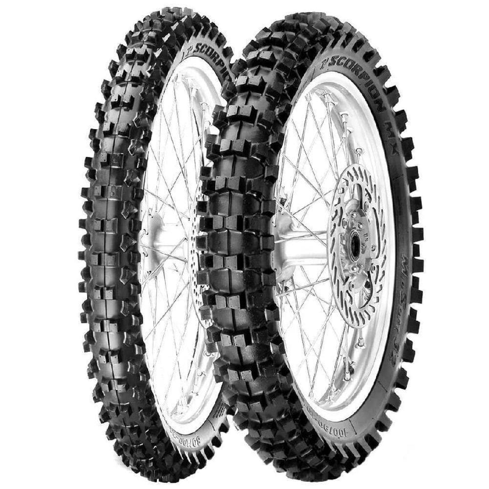 Par Pneu 110/90-19 62M + 80/100-21 51M Pirelli Scorpion Mx32 Mid Soft Tt Nhs Rally Off Road