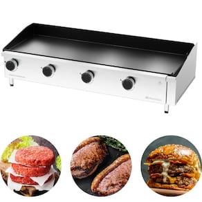 Chapa Para Lanches Comercial 4 Queimadores A Gás 5mm Inox 100x40 Inox Marchesoni