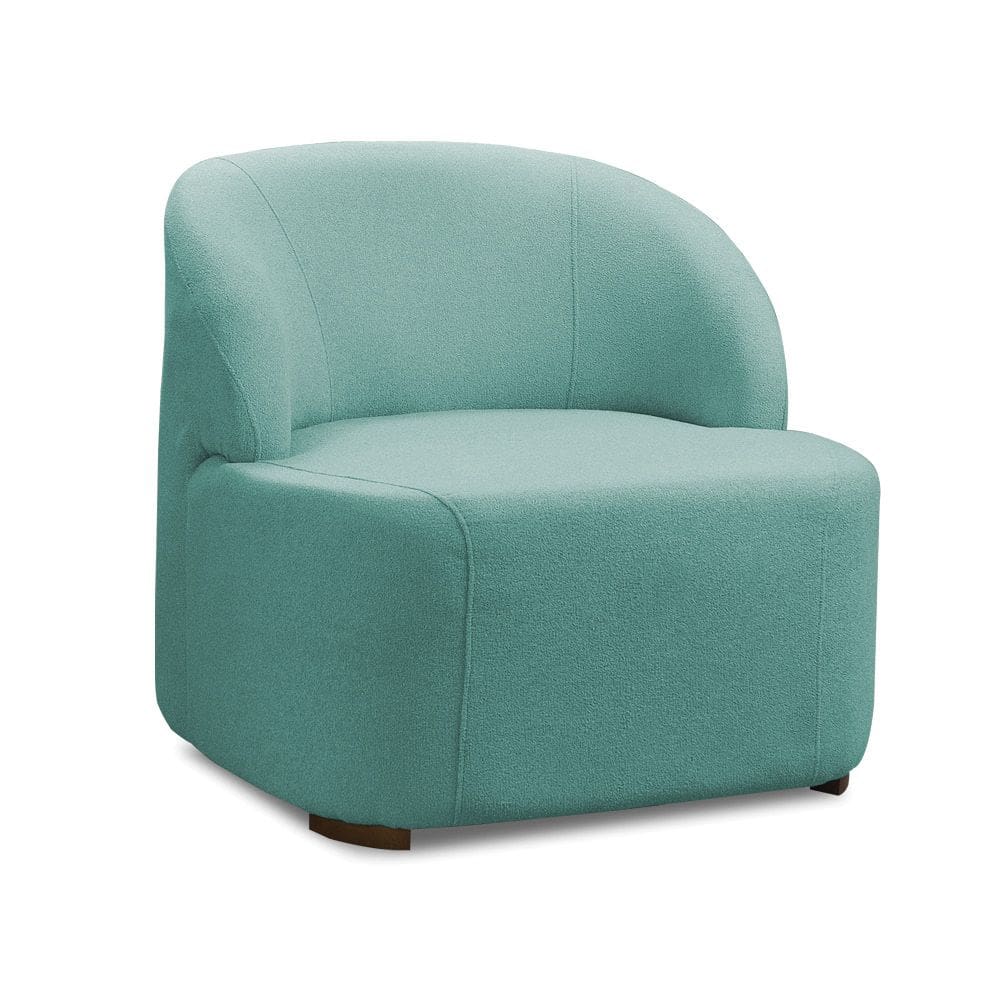 Poltrona Decorativa Orgânica para Sala Diully Bouclê Azul Turqueza E03 - D`Rossi