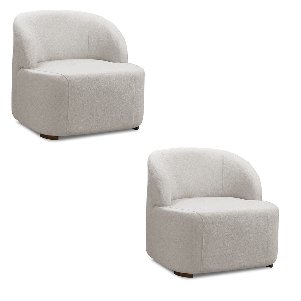 Poltrona Decorativa Orgânica kit 2 Diully Bouclê Cinza Claro E03 - D`Rossi