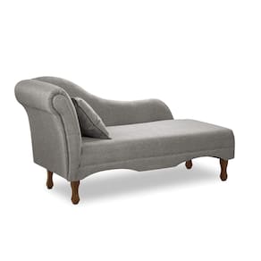 Divã Recamier Pés Retrô Medelin 150cm Linho Cinza E03 - D`Rossi