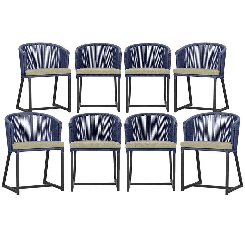 8 Cadeiras de Jantar Área Noronha em Alumínio