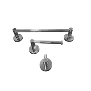 Kit Papeleira Cabide Toalheiro 30Cm Redondo Trendmetais
