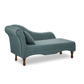 Divã Recamier Pés Retrô Medelin 150cm Linho Azul E03 - D`Rossi