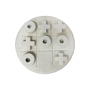 Peça Decorativa Jogo da Velha em Cimento Branco 18cm TMN3018 BTC