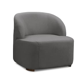 Poltrona Decorativa Orgânica para Sala Diully Bouclê Cinza Escuro E03 - D`Rossi