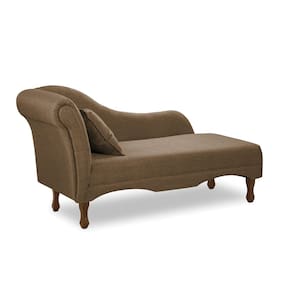 Divã Recamier Pés Retrô Medelin 150cm Linho Marrom Cacau E03 - D`Rossi