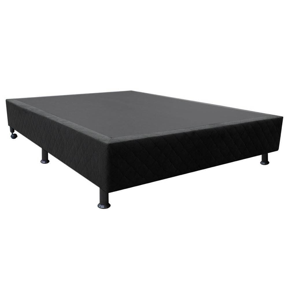 Base Para Cama Viúva 128x188cm Liz S05 Suede Bordado Preto - Mpozenato