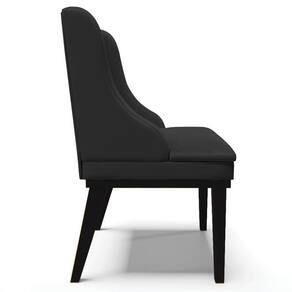 Kit 2 Cadeiras Estofadas Sala De Jantar Base Fixa De Madeira Preto Lia Sintético Preto - Ibiza
