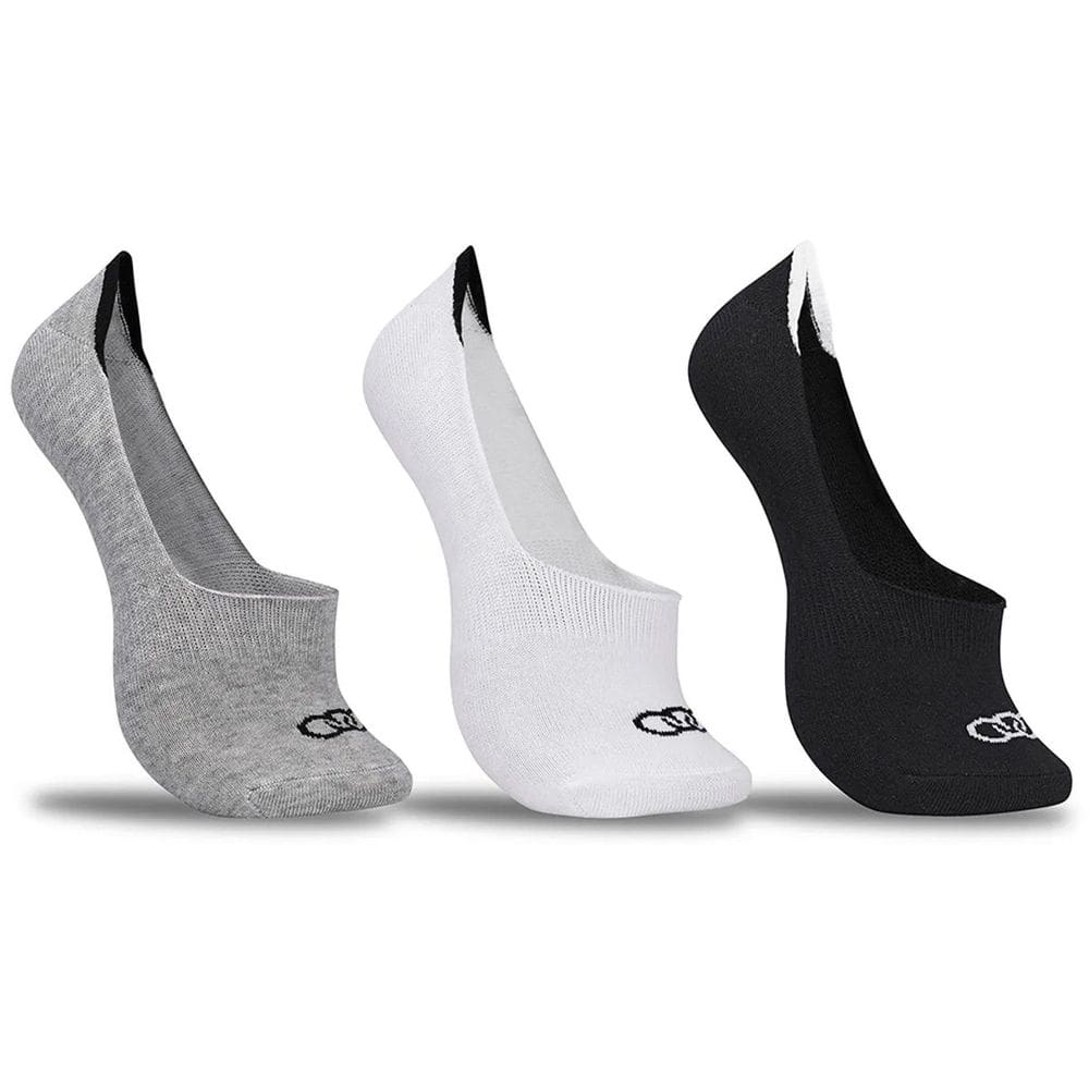 Meia Olympikus Cano Ultra Invisivel Branco/Cinza/Preto - 3 Pares