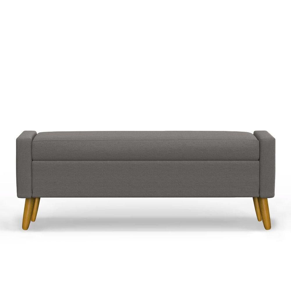 Recamier Bau Londres 1,60m Suede Cinza - Clique Decor