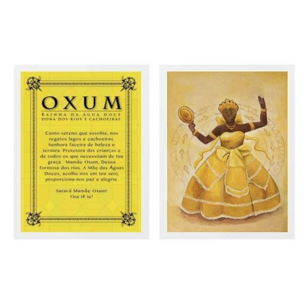 Kit 2 Quadros Oração Oxum 45X34Cm