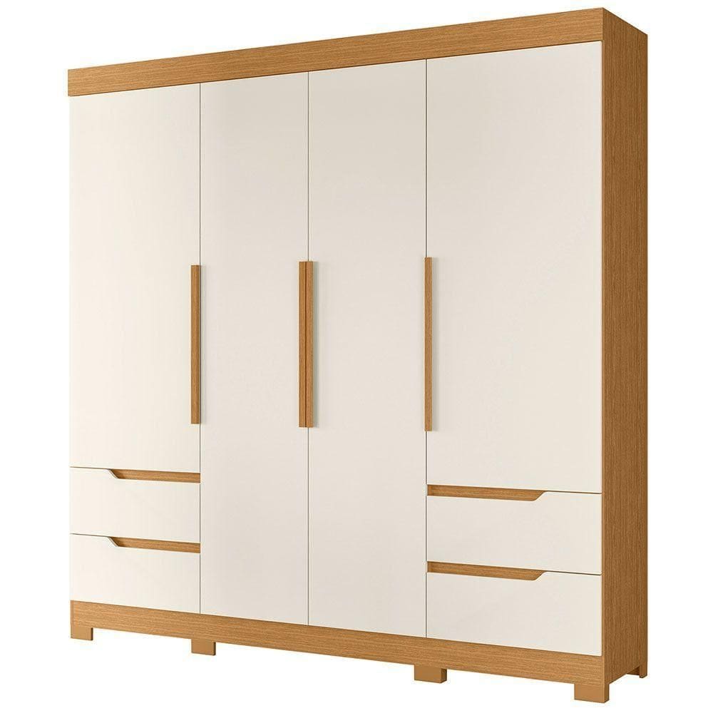 Guarda Roupa Vivacce 4 Portas E 4 Gavetas Albatroz Cinamomo/off White ()