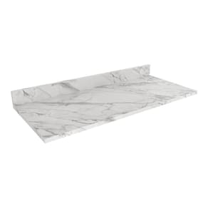 Tampo Mdp 25mm Para Balcão De Cozinha 120cm Multimóveis Cr20415 Mármore Branco Mármore Branco