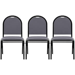 Kit 3 Cadeiras Hoteleiras Auditório Empilhável Sintético M23 Cinza - Mpozenato