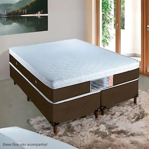 Colchão Casal Stylle Unico Molas Ensacadas 1,88x1,38x0,28 Branco E Marrom