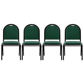 Kit 4 Cadeiras Hoteleiras Auditório Empilhável Linho M23 Verde - Mpozenato