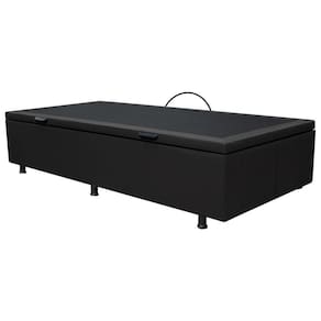 Base Baú Para Cama Solteiro 88x188cm Liz S05 Sintético Preto - Mpozenato