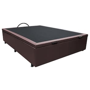 Base Baú Para Cama Casal 138x188cm Liz S05 Sintético Marrom - Mpozenato