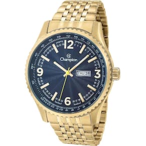 Relógio Champion Masculino Azul Dourado Ca31604a