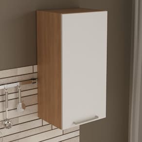 Armário De Cozinha Aéreo Com 1 Porta 40cm Multimóveis Cr20416 Freijó Branco