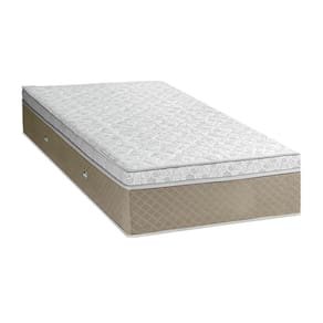 Colchão Solteiro Sensy Euro Pilow Molas Ensacadas 1,88x0,88x0,32 Branco E Bege