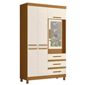 Guarda Roupa Fusion Solteiro Porta Basculante Albatroz Cinamomo/off White