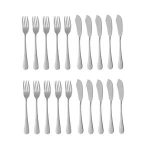 Garfo e Faca Talheres para Peixe Aço Inox Prata 10pares