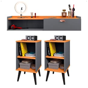 Kit Quarto 2 Mesas Cabeceira Mesinha Lateral Cama Penteadeira Bancada Suspensa Closet - Lojas RPM