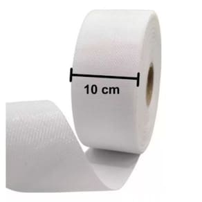 Entretela Plástica para Confecção de Cortinas - Largura 10cm -Branca - Rolo com 50 Metros