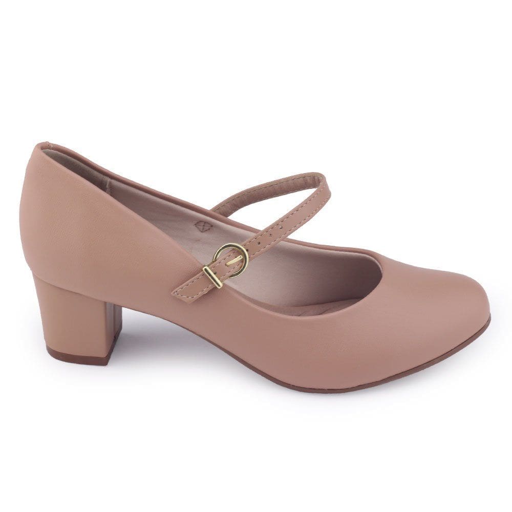 Sapato Feminino Beira Rio social 4777.475 Boneca Fivela Salto