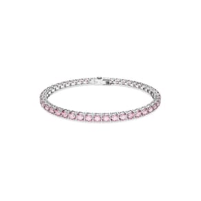 Pulseira de tênis Swarovski Matrix com cristais redondos rosa