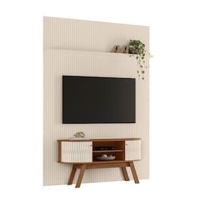 Rack com Painel para TV até 65 Polegadas Silverston Naturale/Off White
