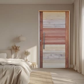 Porta Pivotante Mista Batente Misto 14 Puxador Barra Chata 120cm X 210cm Direito 3B