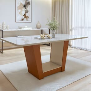 Mesa de Jantar Retangular 170cm Apogeu Frassino/Off White