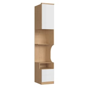 Mesa de Cabeceira Modulada Reto 1 Porta 2 Gavetas Elegance Angelin / Blanc
