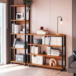 Estante Modular para Sala de Estar 185cm x 55cm x 29cm Freijó/Preto