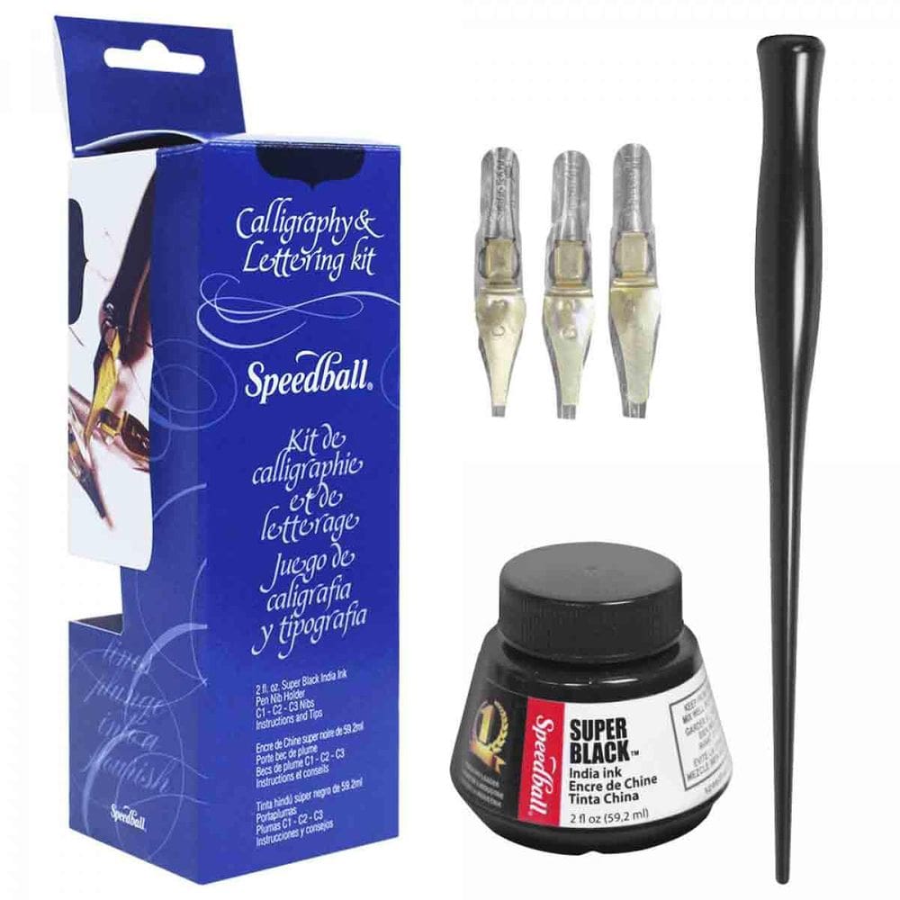 Kit Para Caligrafia Speedball 3059 - Cabo, Penas E Tinta