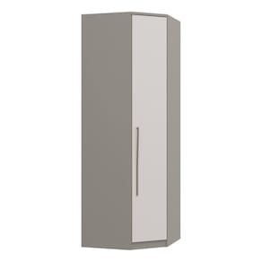 Módulo de Canto Oblíquo 1 Porta 3 Prateleiras Elegance Niquel/Blanc