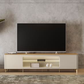 Rack para TV 84 Polegadas com LED Santorini TAUARI/OFF WHITE FOSCO